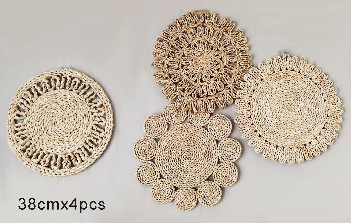 Rattan Wall Basket Decor Nordic INS Style Natural Wicker Woven Wall Hanging Ornament Kawaii Room Decor