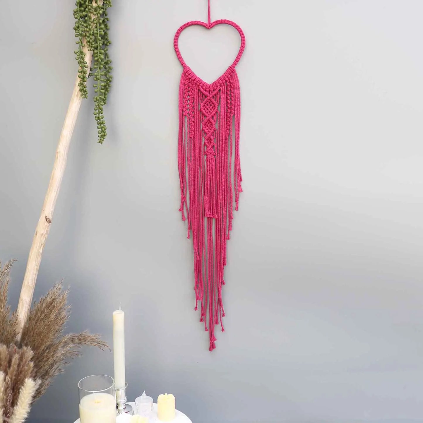 Macrame Traumfänger Wanddeko – Mond, Stern, Kreis & Herz – Boho Tapestry für Zuhause – Nordic Stil Geschenk