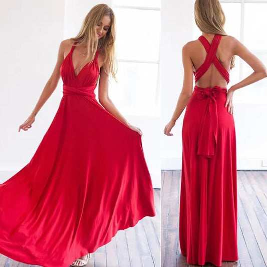 Sexy Boho Maxi Kleid – Vielseitiges Umhängbares Bandage Kleid für Damen | Perfekt für Partys und Brautjungfern