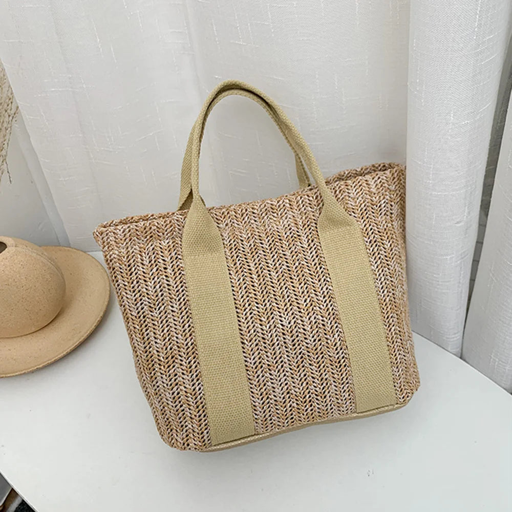 Sommerliche Boho Wicker Handtasche – Strohtasche für Damen, Strandtasche & Aufbewahrungsbox