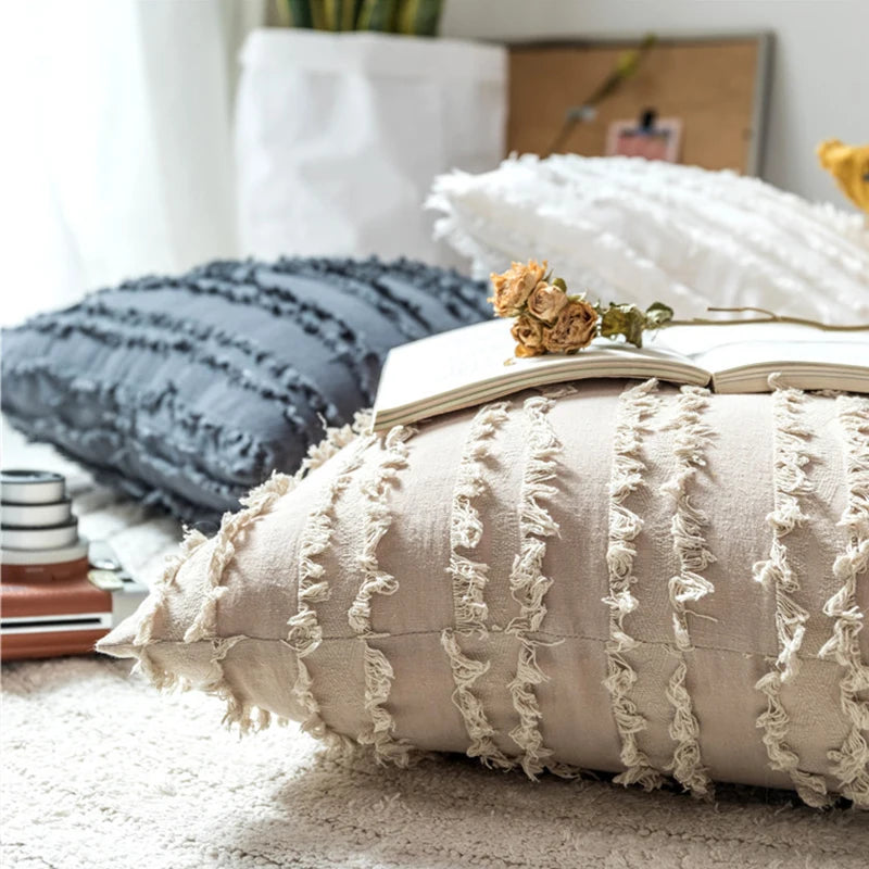 Nordic Boho Style Kissenbezug aus Baumwolle – Dekorative Sofakissen für Wohnzimmer & Zuhause