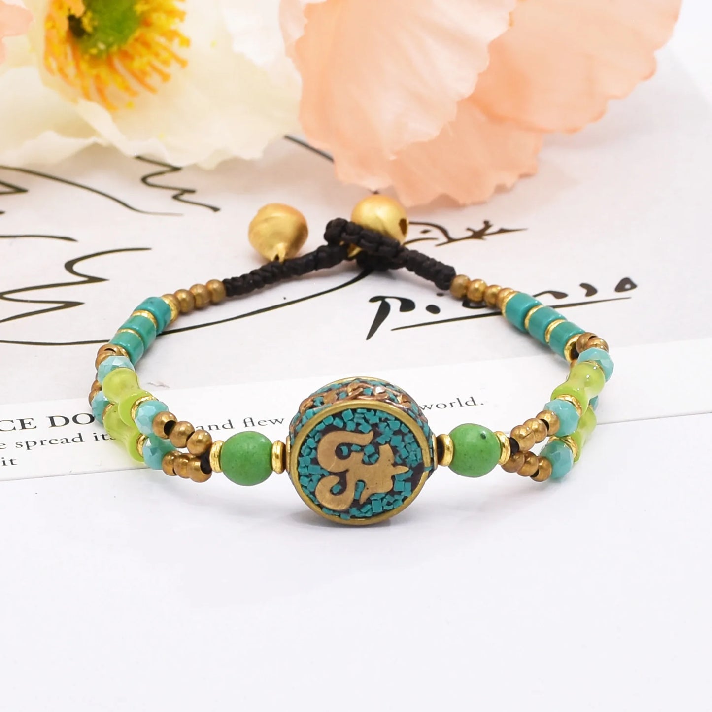Gypsy Tribal Tibetan Bracelet für Damen & Herren – Boho Vintage Silber Turquoise Elastisches Bangle – Afghanisches, Türkisches, Ethnisches Indisches Schmuckstück