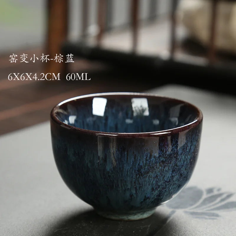 Mini Teetasse aus Keramik im Kiln Transformation Design – Chinesische Kung Fu Teetasse für Espresso und Kaffee – Perfekt für den Alltag und den Nachmittagstee