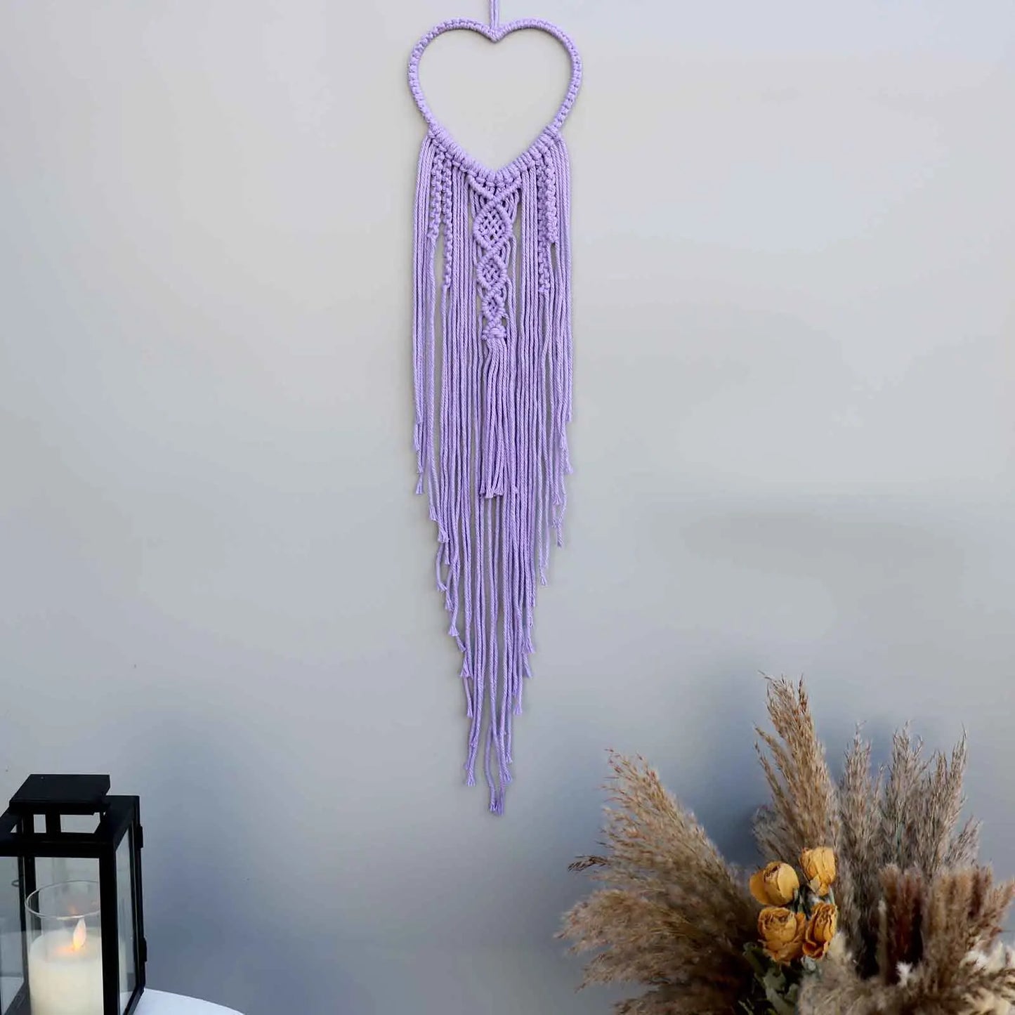 Macrame Traumfänger Wanddeko – Mond, Stern, Kreis & Herz – Boho Tapestry für Zuhause – Nordic Stil Geschenk