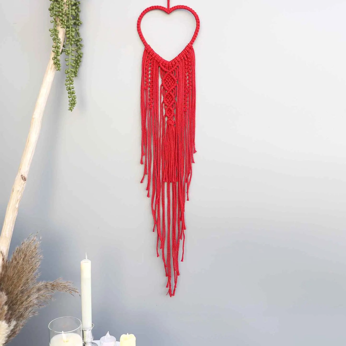 Macrame Traumfänger Wanddeko – Mond, Stern, Kreis & Herz – Boho Tapestry für Zuhause – Nordic Stil Geschenk