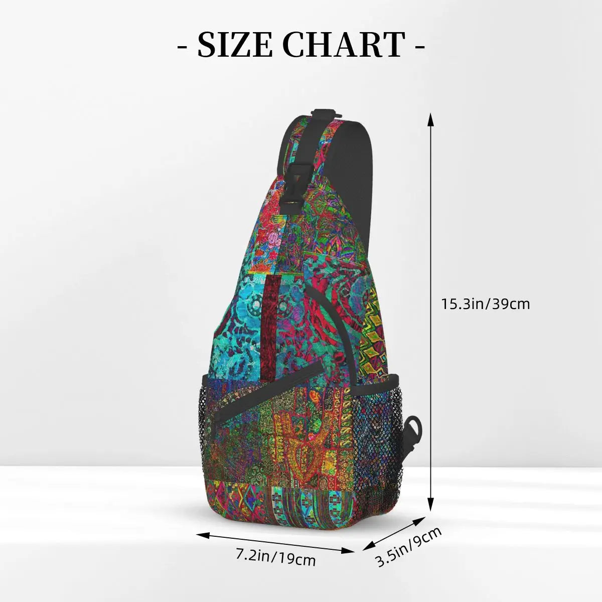Bohemian Wonderland Small Sling Bag – Mandala Paisley Crossbody Backpack für Outdoor, Hiking & Alltag