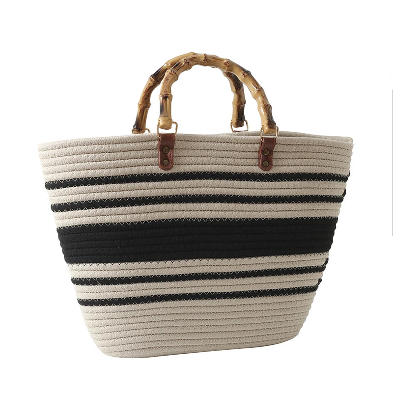 Boho-Chic MOODS Straw Beach Handbag – Große Kapazität Designer Tasche für Damen