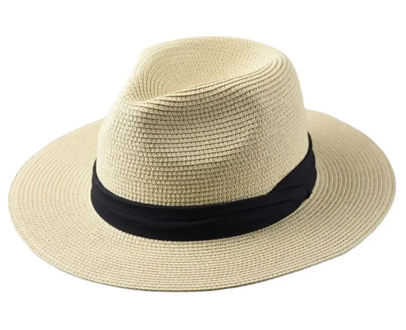Panama Strohhut in XL-Größe (61-64 cm) – Sommerlicher Fedora für Damen und Herren mit breiter Krempe und UV-Schutz