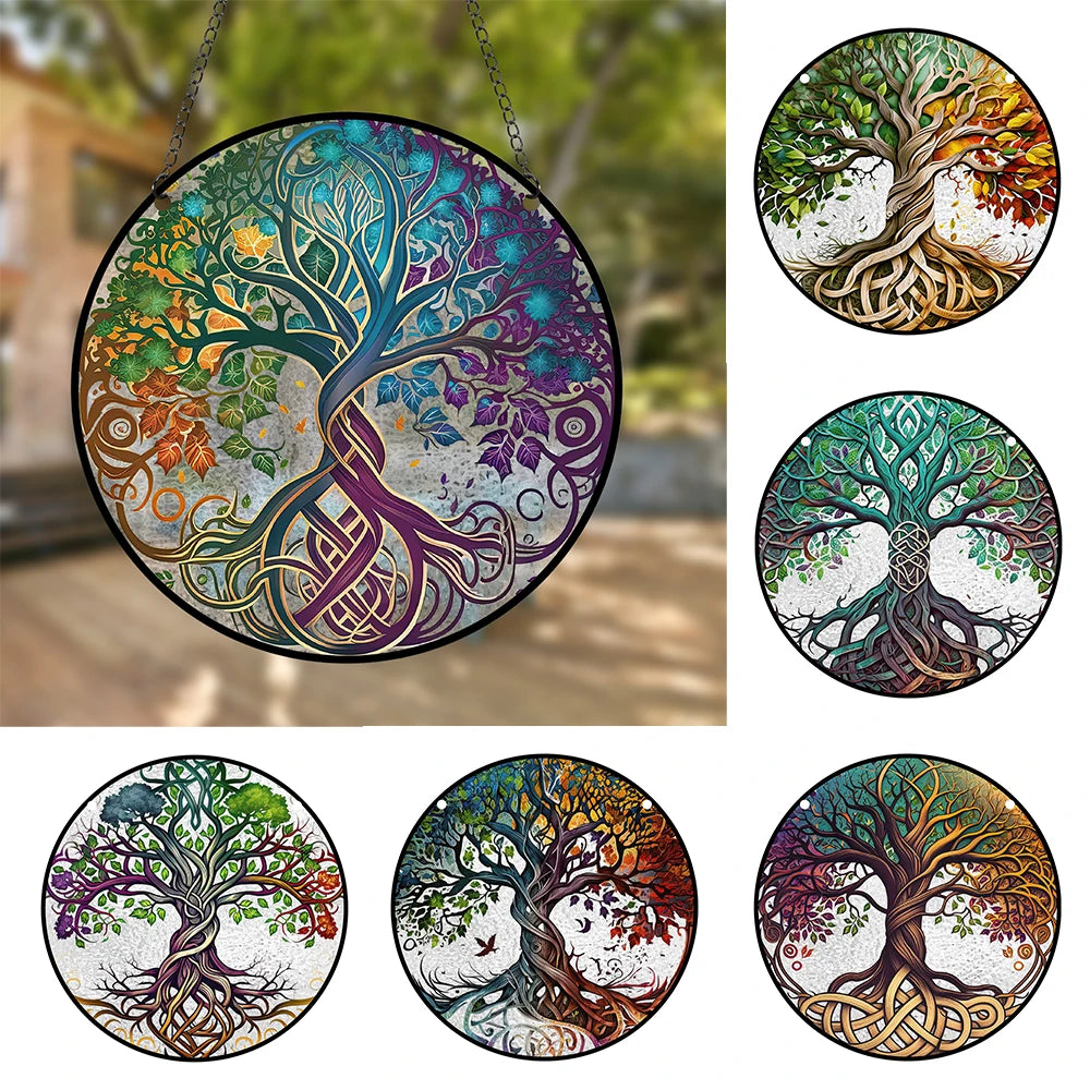 Baum des Lebens Suncatcher – Farbenfrohe Fensterdeko für ein harmonisches Zuhause