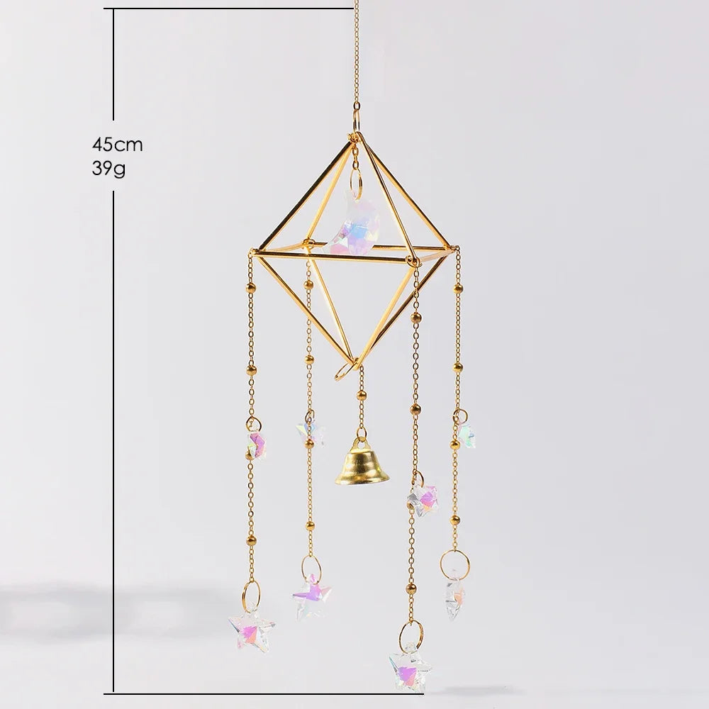 Rainbow Star Moon Wind Chimes – Sonneneinfänger und Dekoration für Garten, Fenster & Auto