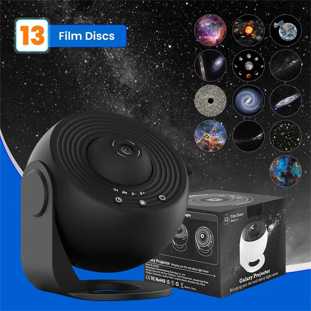 13-in-1 Planetarium Star Projector – 360° Rotierender Galaxy Projektor mit HD-Bildern, Mute Design und Timer für Schlafzimmer, Geburtstags- & Weihnachtsdekoration