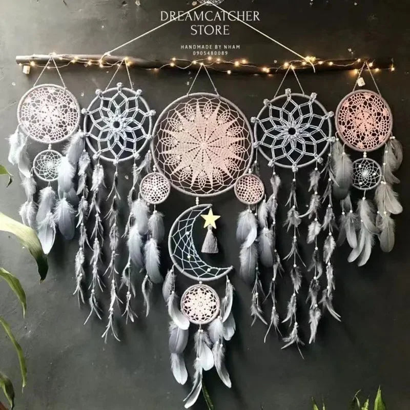 5er Set Traumfänger – Boho Macrame Wanddekoration für Zuhause