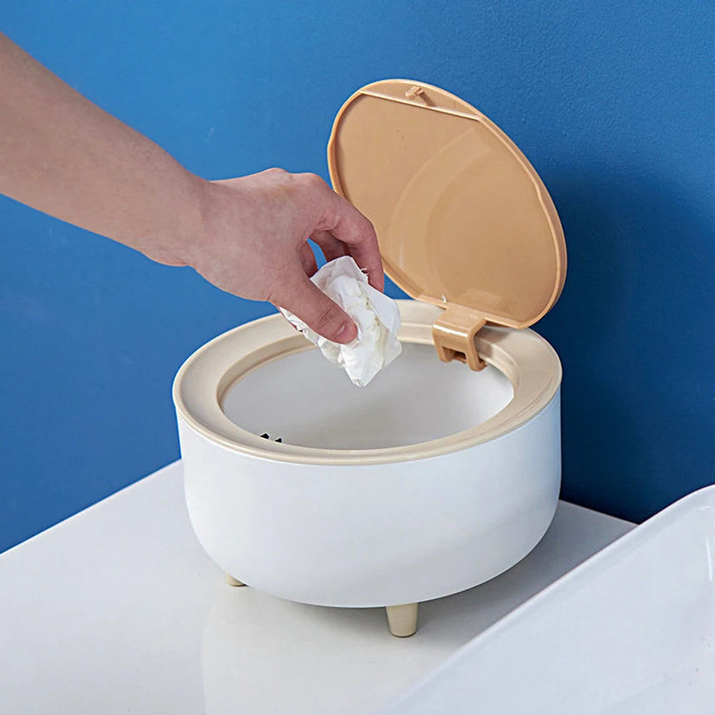 Praktischer Haushaltsmüllbehälter mit Druckdeckel – Großer Abfalleimer für Küche und Zuhause