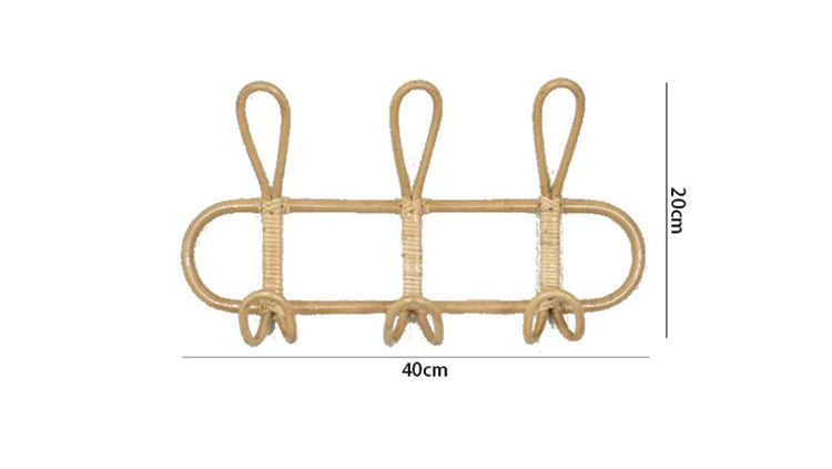 Handgewebte Rattan Wandhaken – Stylischer Kleidungshalter für Kinderzimmer, Hüte & Garment Organizer