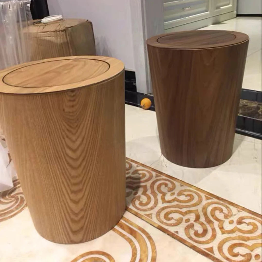 Garbage Can Wood Hotel Office Bedroom Dormitory Bathroom Toilet Trash Rubbish Bin Waste Paper Wastebasket Type 1