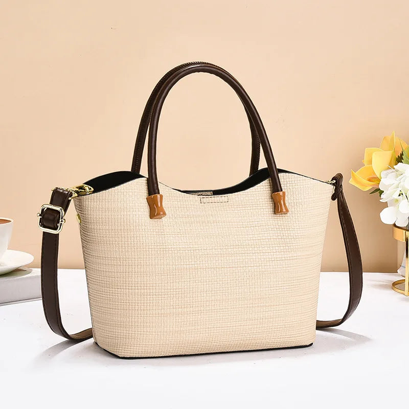 Luxuriöse Straw Beach Handtasche für Frauen – Designer Bohemia Stil, Häkeltasche aus Raffia & Rattan, Große Kapazität, Shopper Tote Bag