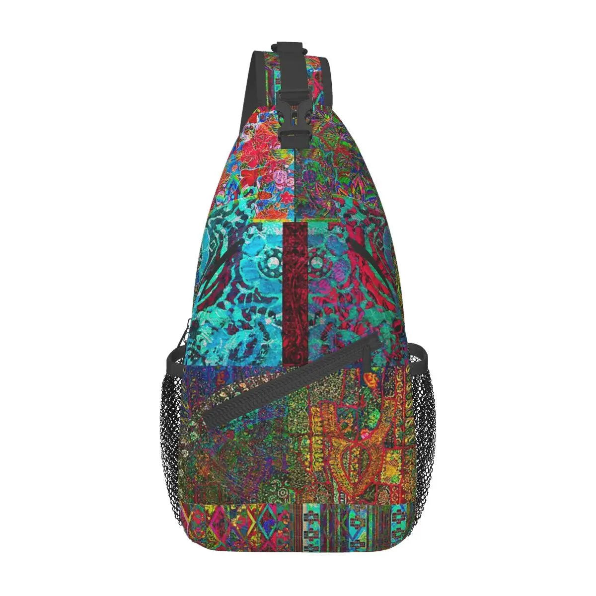 Bohemian Wonderland Small Sling Bag – Mandala Paisley Crossbody Backpack für Outdoor, Hiking & Alltag