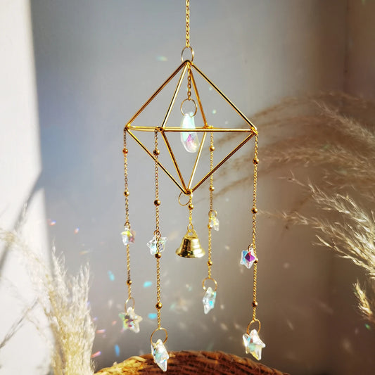 Rainbow Star Moon Wind Chimes – Sonneneinfänger und Dekoration für Garten, Fenster & Auto
