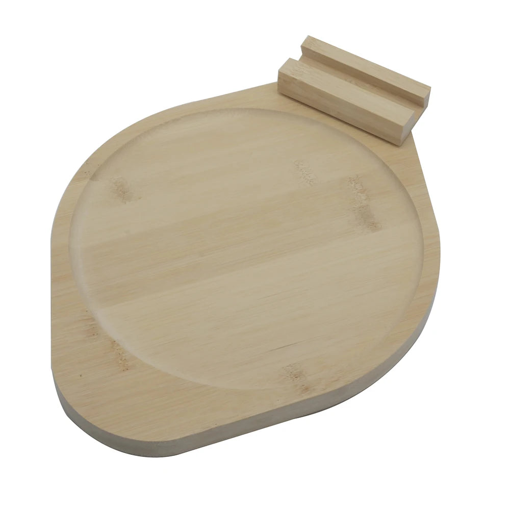 Multifunktionales Bambus- und Holz-Sofa-Armlehnen-Tablett – Snack-, Dim Sum- und Obst-Tablett mit Handyhalter für Wohnzimmer und Teetisch