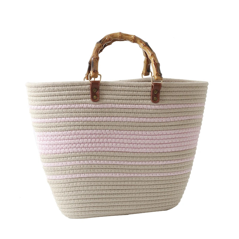 Boho-Chic MOODS Straw Beach Handbag – Große Kapazität Designer Tasche für Damen