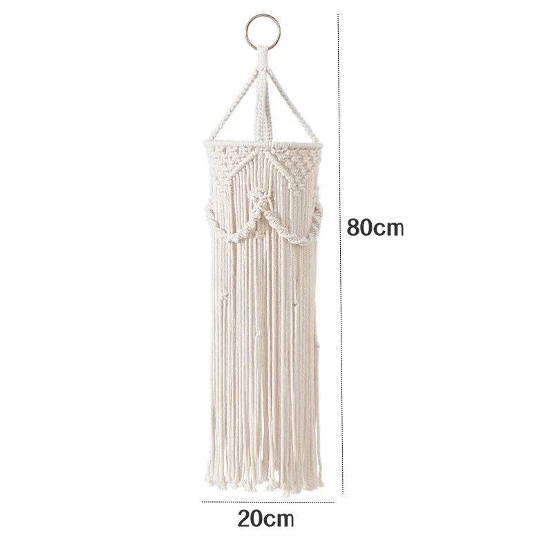 Boho Makramee Lampenschirm – Handgewebter DIY LED Kronleuchter Lampenschirm für Wohnzimmer und Tischlampen