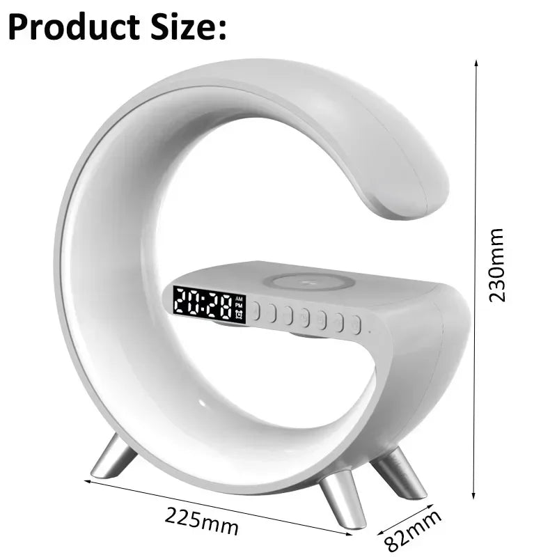 Original Big G 15W Wireless Charger Stand mit LED RGB Licht, Lautsprecher & APP Steuerung – Schnelles Laden für iPhone und Samsung