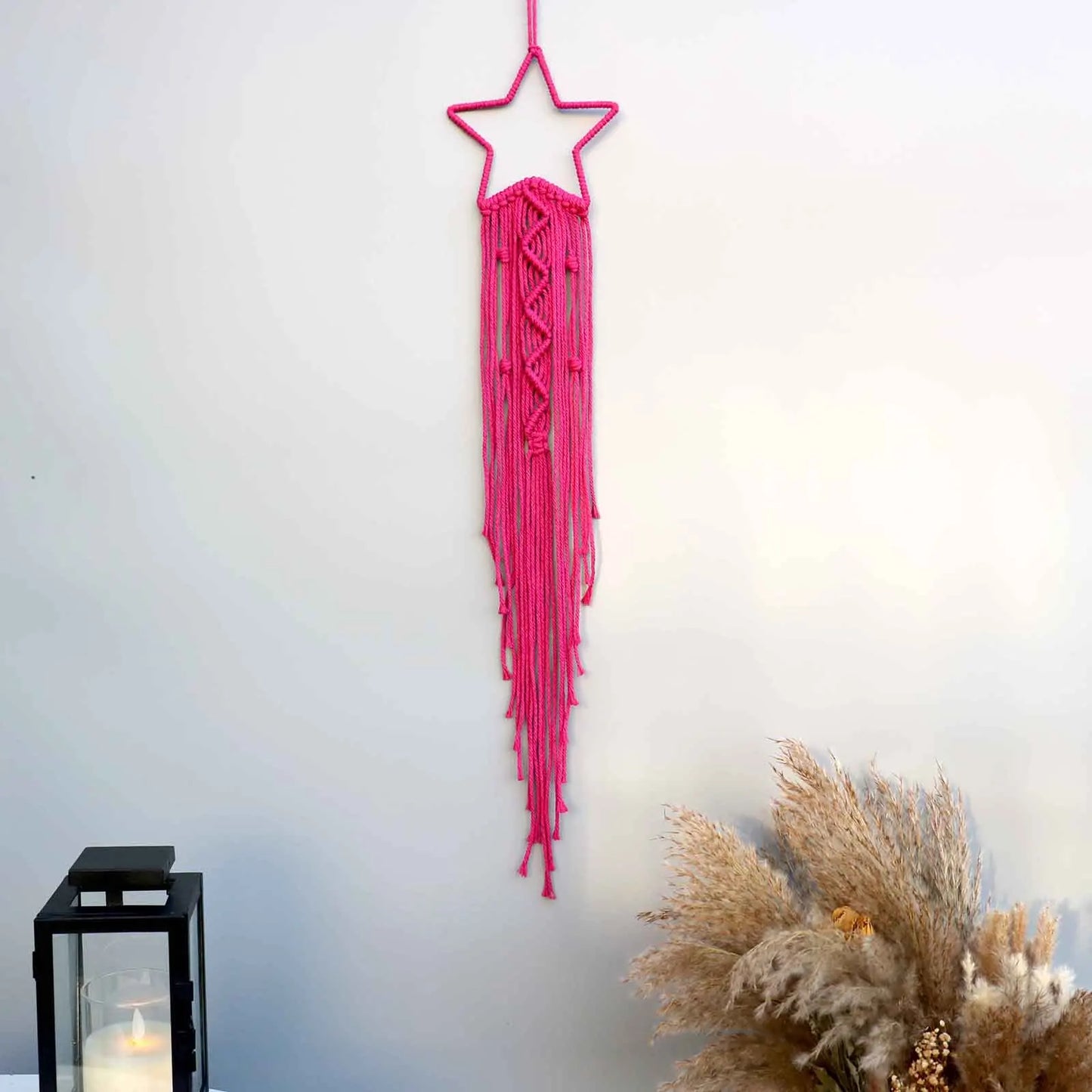 Macrame Traumfänger Wanddeko – Mond, Stern, Kreis & Herz – Boho Tapestry für Zuhause – Nordic Stil Geschenk