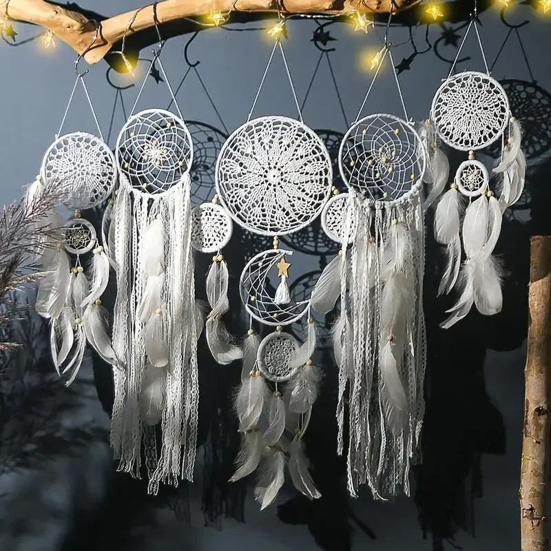 5er Set Traumfänger – Boho Macrame Wanddekoration für Zuhause