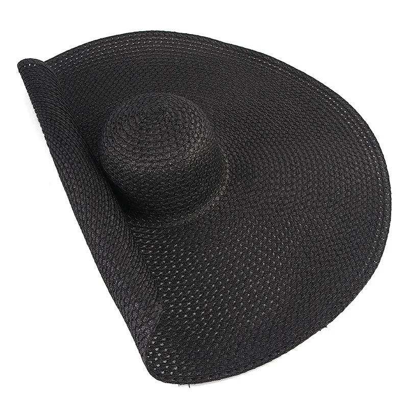 Übergroßer 70 cm Strand-Sonnenhut für Damen – Faltbar, mit UV-Schutz und breiter Krempe für Reisen und Sommeraktivitäten