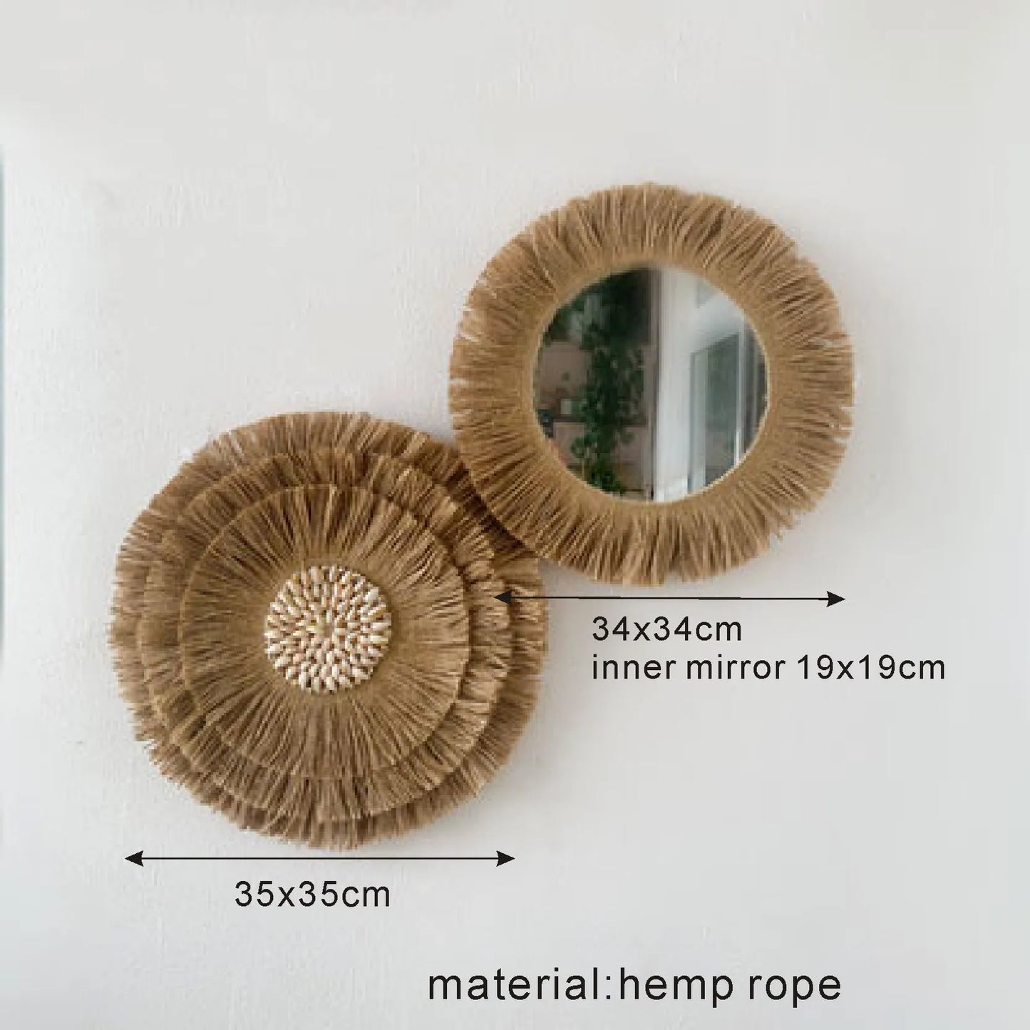 Rattan Wall Basket Decor Nordic INS Style Natural Wicker Woven Wall Hanging Ornament Kawaii Room Decor