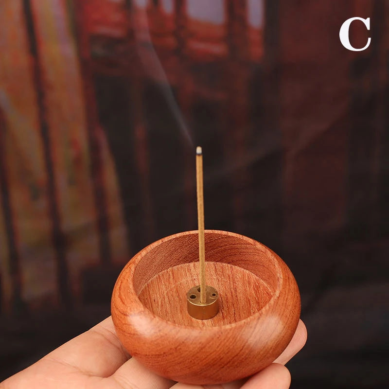 Eleganter Holz-Inzensehalter mit Aschefänger – Räucherstäbchenständer für Yoga-Raum, Wohnzimmer und Teestube