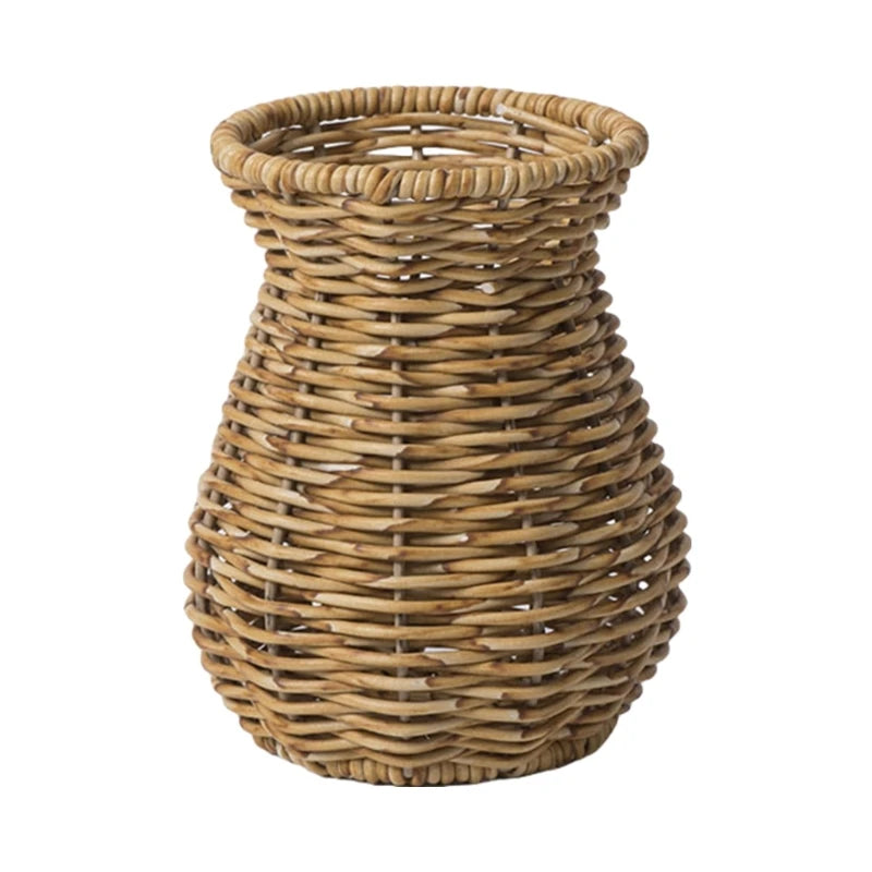 Rattan Woven Vase – Langlebige und Wasserdichte Dekovase für Trockene Blumen