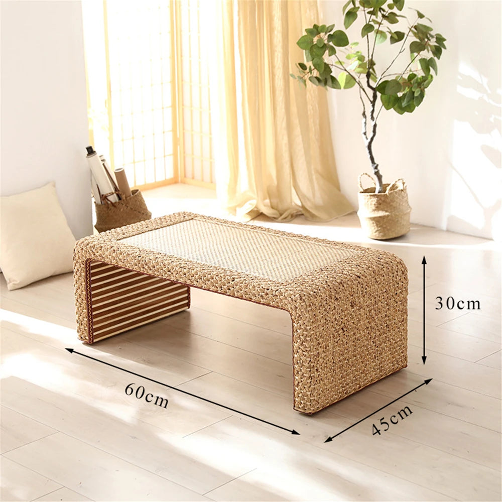 Moderne Rattan-Couchtische für das Wohnzimmer – Kreativer Beistelltisch für Schlafzimmer, Apartment und Dormitory