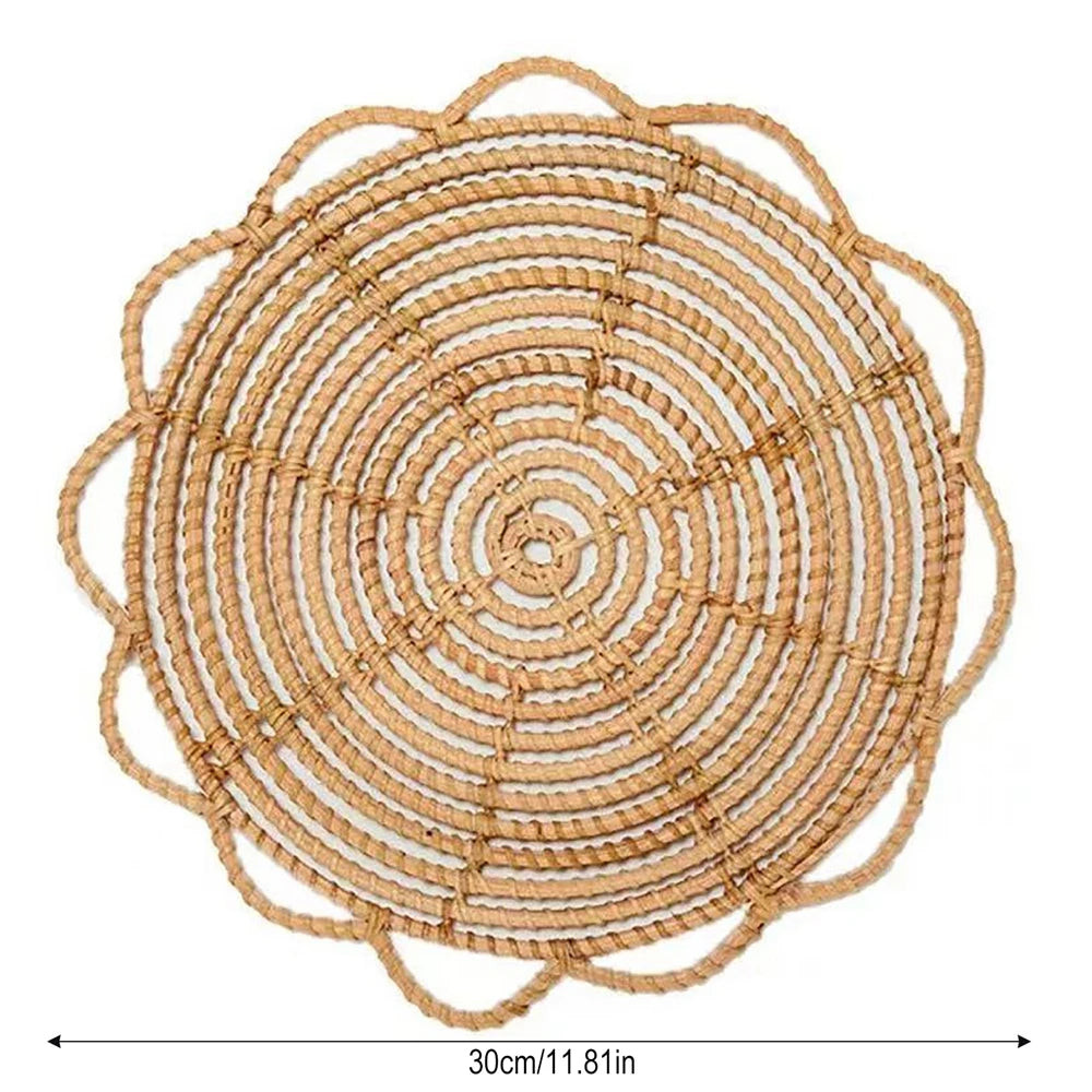 Handgefertigte Rattan Macrame Platzsets – Boho Coaster mit Fransen für Esszimmer, Küche & Hochzeitsdekoration