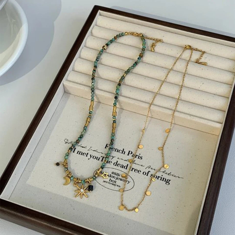 ZAKOL Ethnische Sternen-Halskette für Damen – Zinklegierung Anhänger mit O-Kette für Party und besondere Anlässe