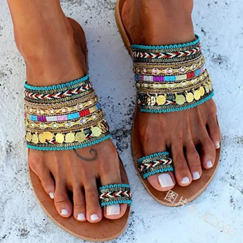 Sommerliche Boho Slipper für Damen – Bequeme, Atemberaubende Griechische Stil Sandalen für den Alltag und Strand