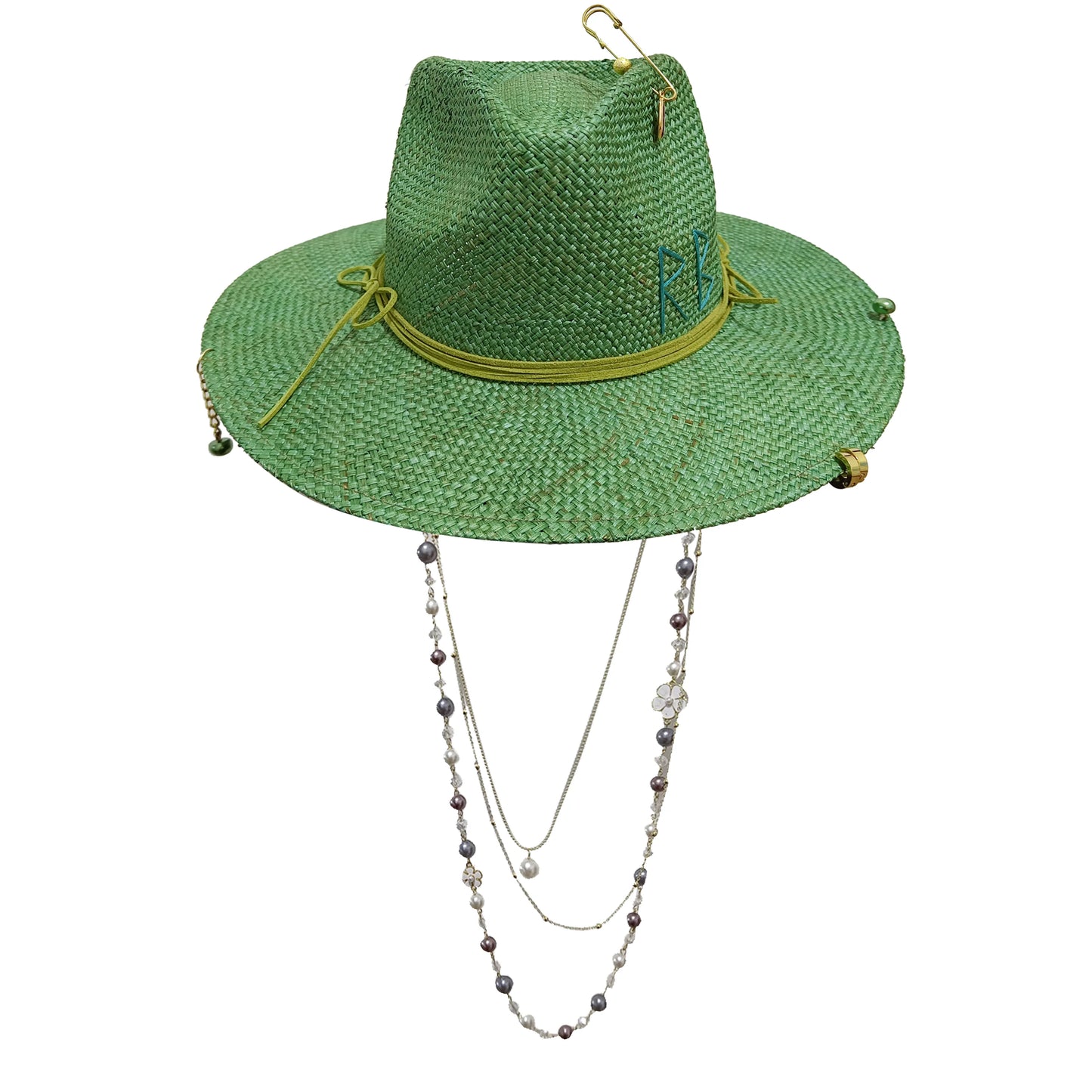 Fedora Hut mit Punk-Perlenkette und DIY Design – Personalisierbare englische Buchstaben Hüte für Männer und Frauen