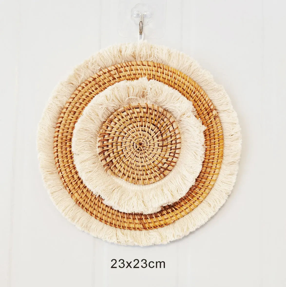 Rattan Wall Basket Decor Nordic INS Style Natural Wicker Woven Wall Hanging Ornament Kawaii Room Decor
