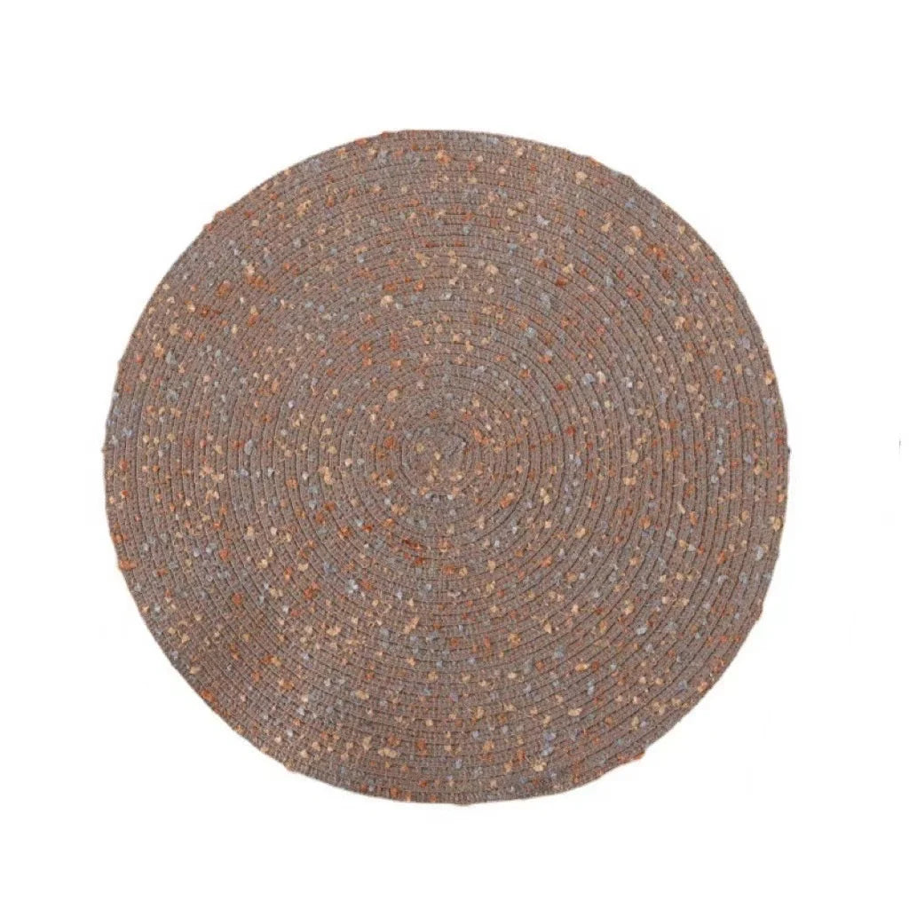 6er Set Leinen Platzsets – Runde Tischmatten für Dinner, Frühstück & Hitzeschutz im Boho-Stil