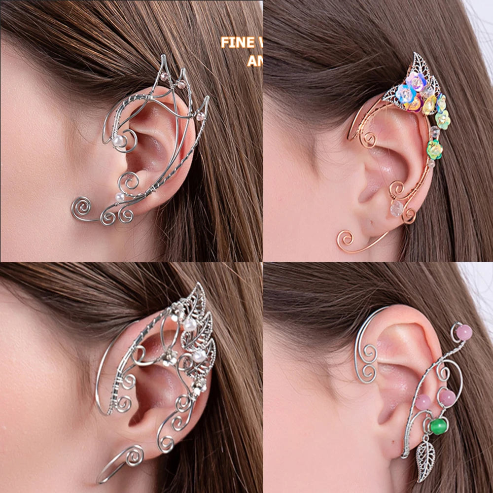 Elfen Ohrclips aus Aluminium – Cosplay Ohrcuffs für Frauen und Mädchen, Fairy Eardrop Schmuck für Partys