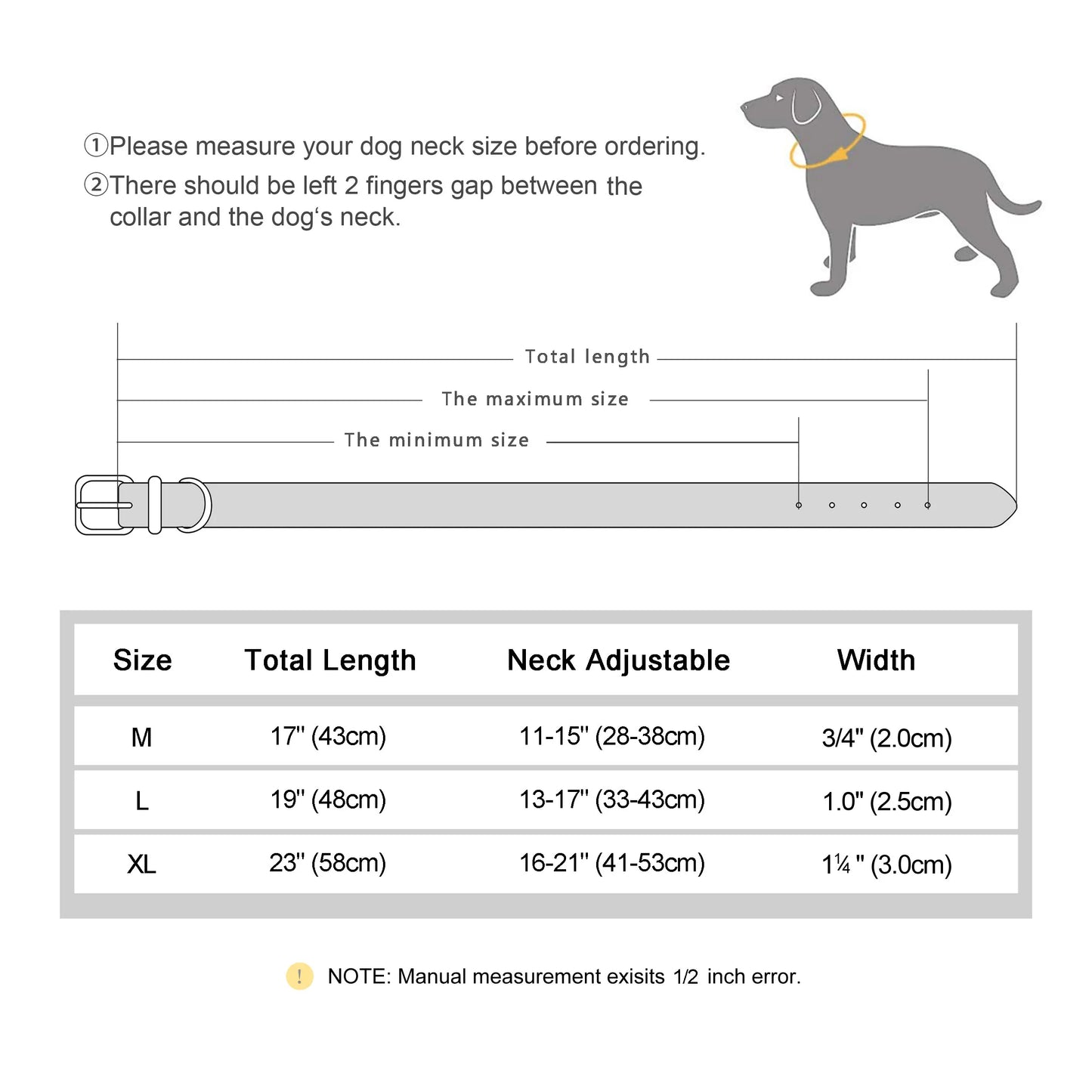 GPS Tracker Hundehalsband aus PU-Leder – Anti-Verlust Halsband, Verstellbar für Kleine, Mittlere & Große Hunde