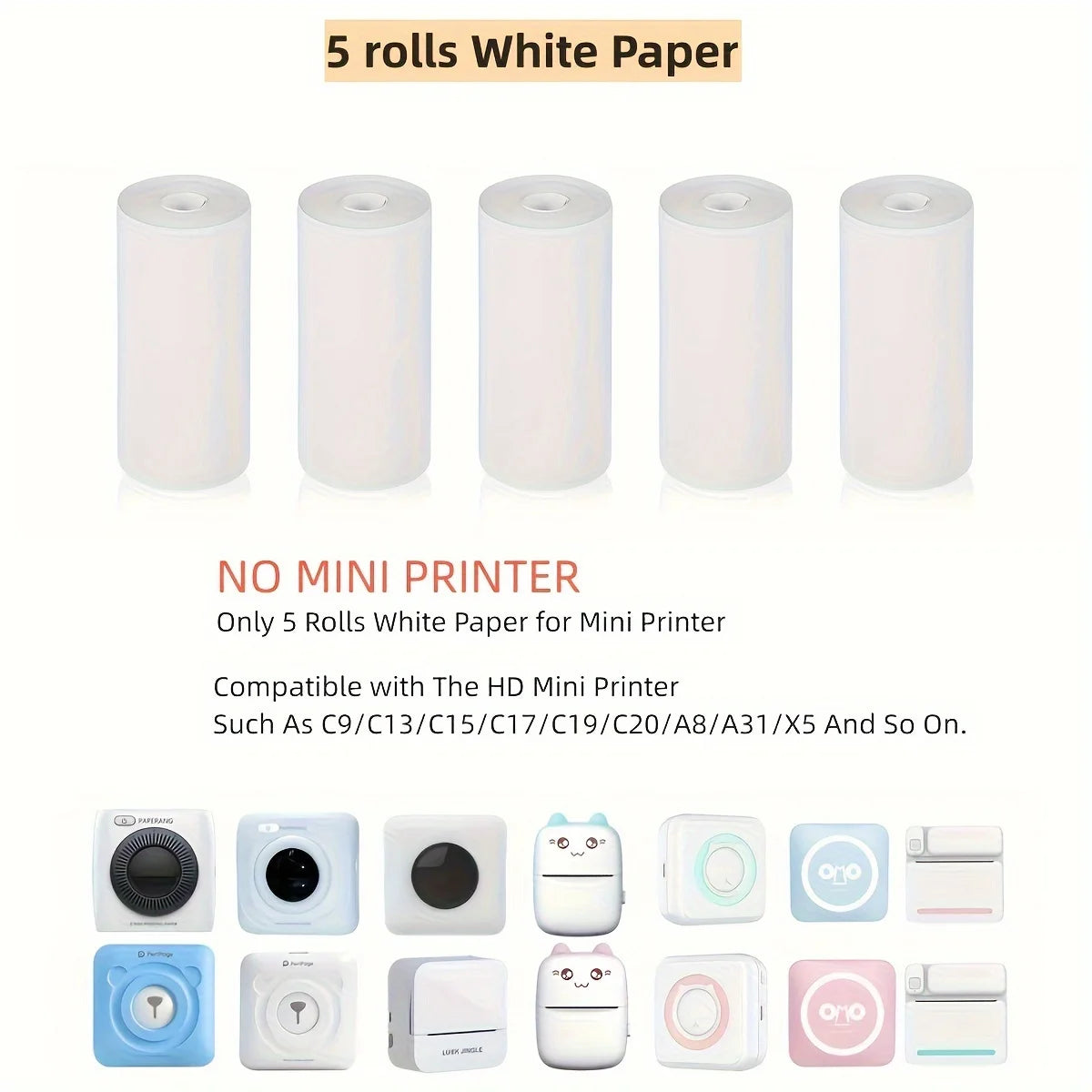 Thermalpapier Mini-Druck Selbstklebende Etiketten – 57mm Rollen für Mini-Drucker & Kinderkameras