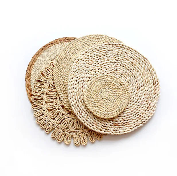 Rattan Wall Basket Decor Nordic INS Style Natural Wicker Woven Wall Hanging Ornament Kawaii Room Decor
