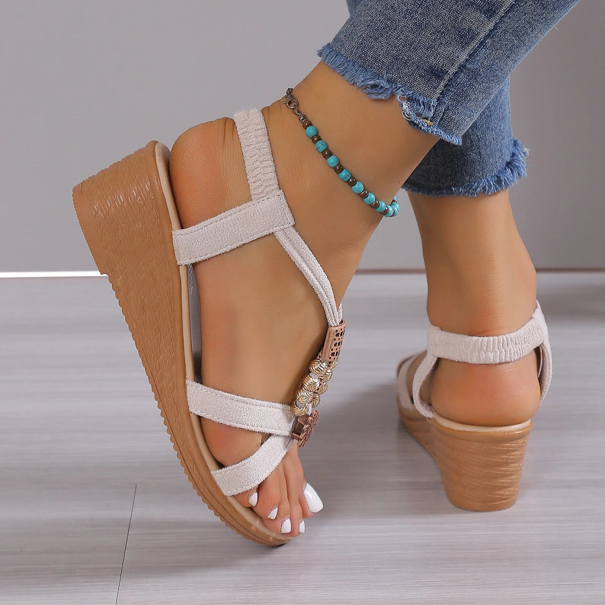 Komfortable Wedge-Sandalen für Damen – Sommer Plattform-Schuhe aus PU-Leder für Strand & Freizeit