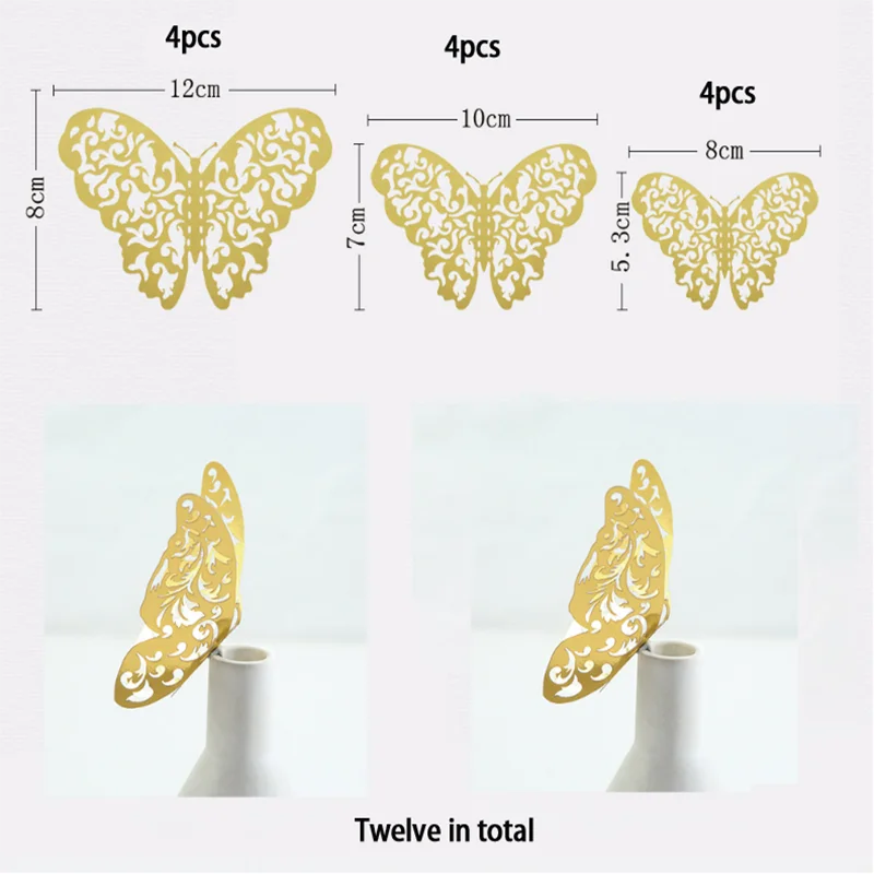 12er Set 3D Schmetterlings Suncatcher Wandaufkleber – Crystal Effekt für Kinderzimmer und Heimdekoration