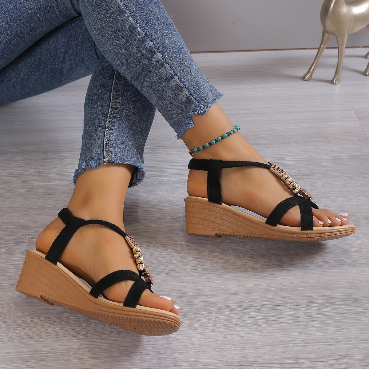 Komfortable Wedge-Sandalen für Damen – Sommer Plattform-Schuhe aus PU-Leder für Strand & Freizeit