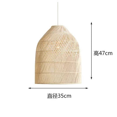 Handgewebte Rattan LED Pendelleuchte im Retro-Stil – Kreative Chinesische Lampen für Restaurant, Hotel, Flur und Landhausdekoration