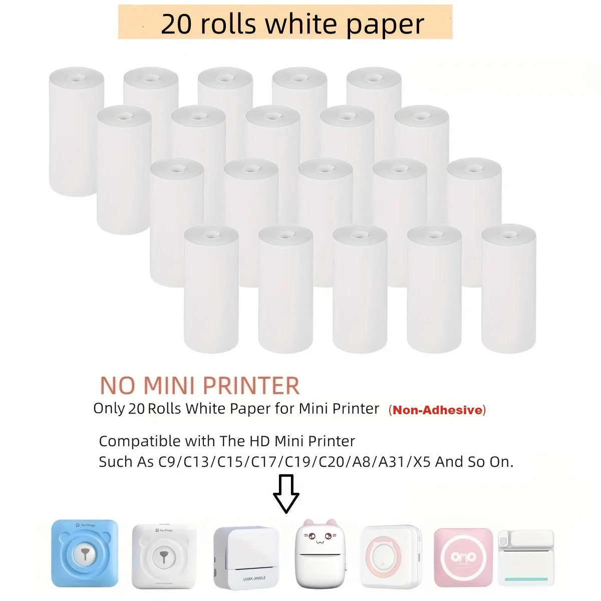 Thermalpapier Mini-Druck Selbstklebende Etiketten – 57mm Rollen für Mini-Drucker & Kinderkameras