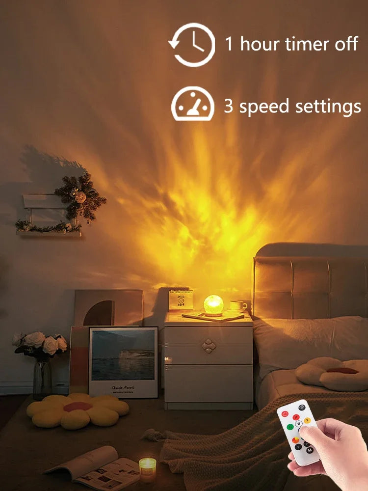 Wasserwellen-Projektor Nachtlicht – Dynamische LED-Ozeanwellen für eine Ästhetische Atmosphäre im Schlafzimmer