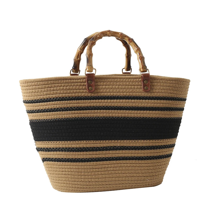 Boho-Chic MOODS Straw Beach Handbag – Große Kapazität Designer Tasche für Damen